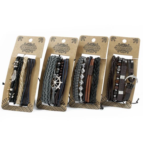 Herenarmbanden Sets - Metaal & Leer (assorti)