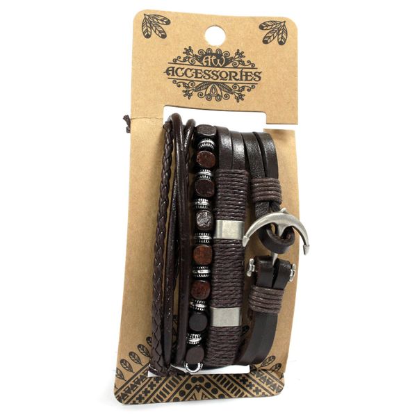 Herenarmbanden Sets - Metaal & Leer (assorti)