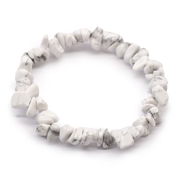 Witte Jaspis Edelsteen Armband Badbruisbal - Wit Label