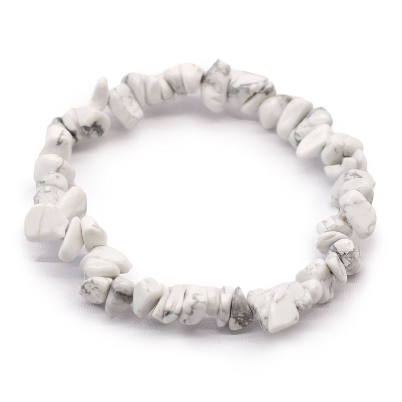 Geslepen Edelstenen Stukjes Armband - Witte Jaspis