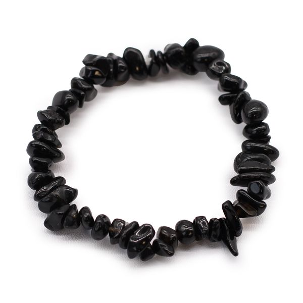 Geslepen Edelstenen Stukjes Armband - Zwart Agaat