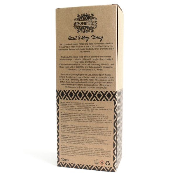 Pure Essentiële Oliën Reed Diffusers - Basilicum & Maychang - 200ml