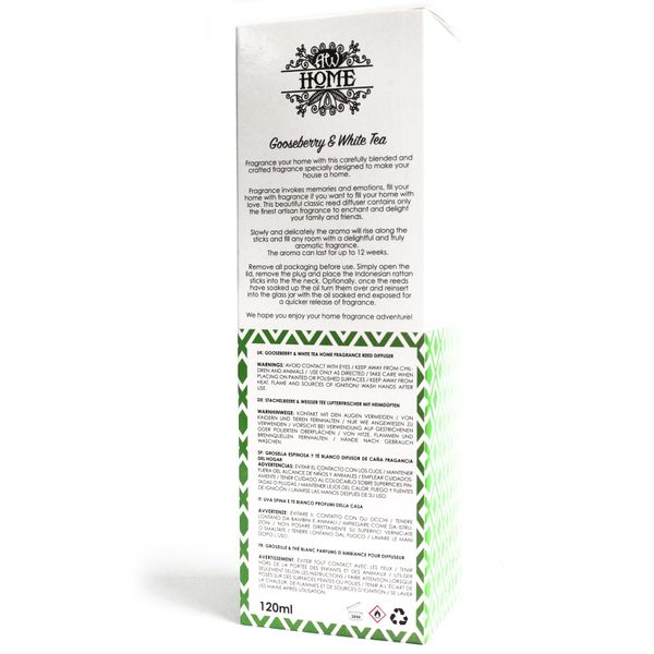Aromatische Riet Diffuser Luchtverfrisser - 120ml - Kruisbes en Witte Thee