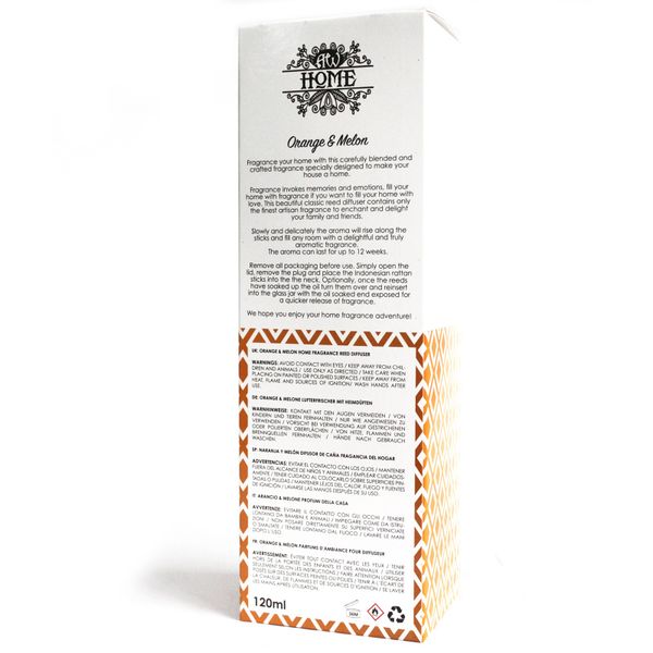 Aromatische Riet Diffuser Luchtverfrisser - 120ml - Sinaasappel & Meloen