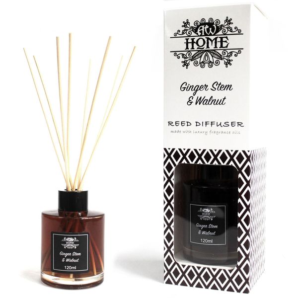 Aromatische Riet Diffuser Luchtverfrisser - 120ml - Gemberstam en Walnoot