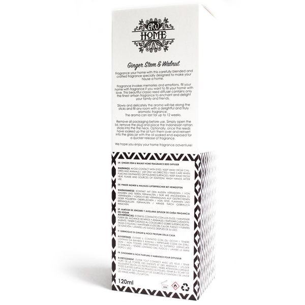 Aromatische Riet Diffuser Luchtverfrisser - 120ml - Gemberstam en Walnoot