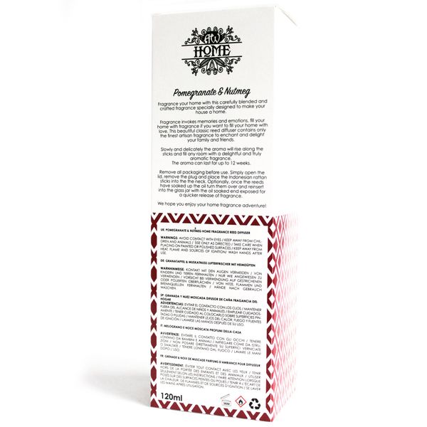 Aromatische Riet Diffuser Luchtverfrisser - 120ml - Granaatappel & Nootmuskaat