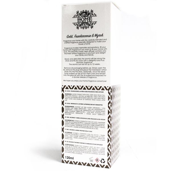 Aromatische Riet Diffuser Luchtverfrisser - 120ml - Goud, Wierook en Mirre