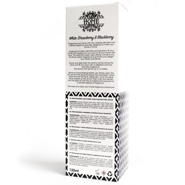 Aromatische Riet Diffuser Luchtverfrisser - 120ml - Witte Aardbei & Braambes