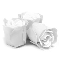 Set van 3 Zeep Rozen in Hartvormige Kado Verpakking - Witte Rozen