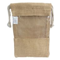 Jute Zakje met Kijkvenster - Groot - 25 x 16cm
