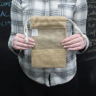Jute Zakje met Kijkvenster - Groot - 25 x 16cm