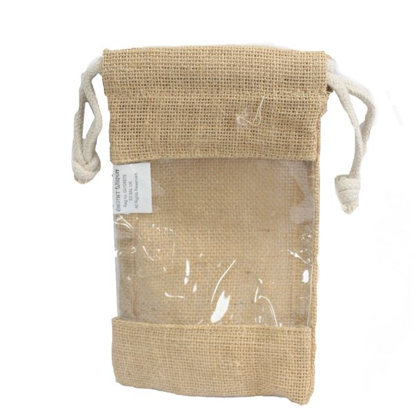 Jute Zakje met Kijkvenster - Medium - 20 x 12cm