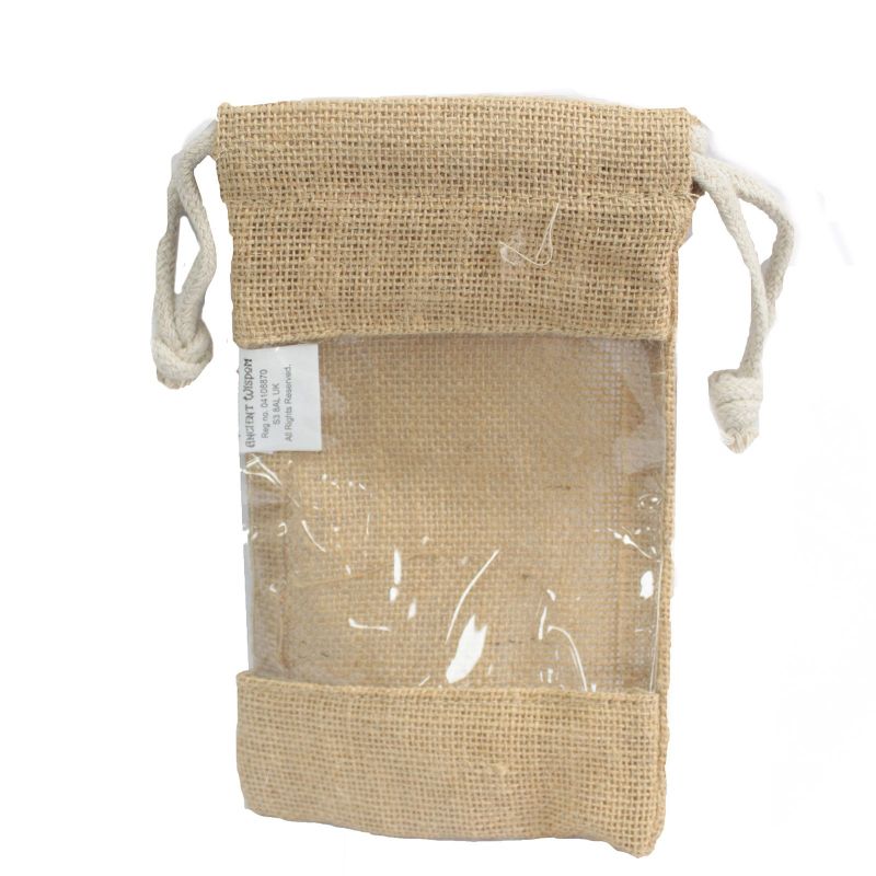 Jute Zakje met Kijkvenster - Medium - 20 x 12cm