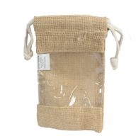 Jute Zakje met Kijkvenster - Medium - 20 x 12cm