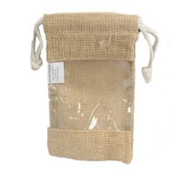 Jute Zakje met Kijkvenster - Medium - 20 x 12cm