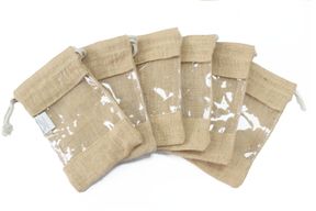 Jute Zakje met Kijkvenster - Medium - 20 x 12cm