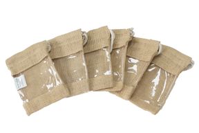 Jute Zakje met Kijkvenster - Klein - 16 x 10cm