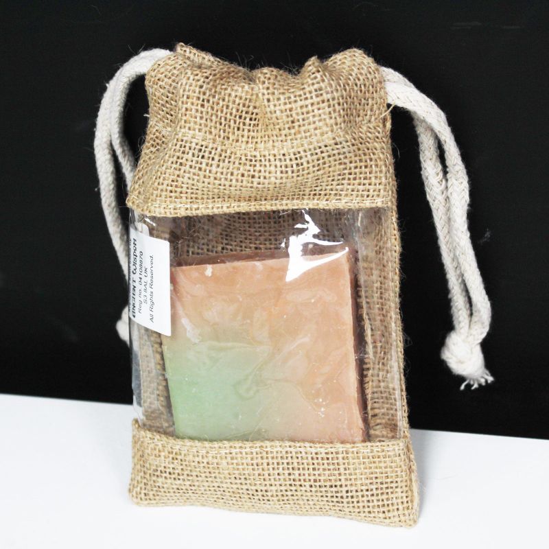 Jute Zakje met Kijkvenster - Klein - 16 x 10cm