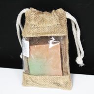 Jute Zakje met Kijkvenster - Klein - 16 x 10cm