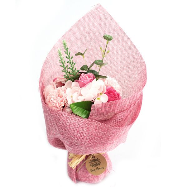 Roze Staand Zeepbloemen Boeket - Special