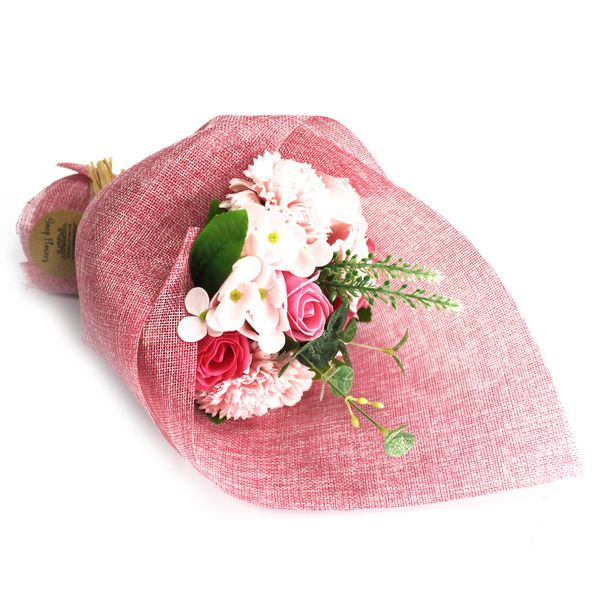 Roze Staand Zeepbloemen Boeket - Special