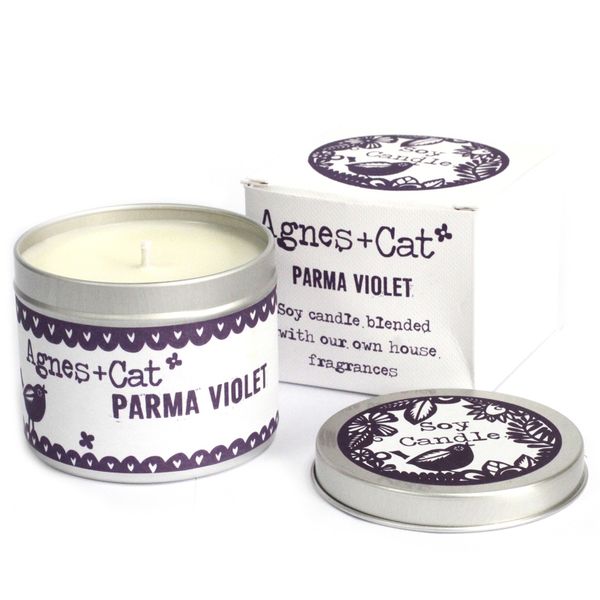 200g Sojawas Kaars in Blik met Geschenkdoos- Parma Violet
