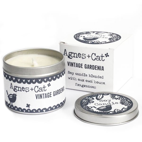 200g Sojawas Kaars in Blik met Geschenkdoos- Vintage Gardenia