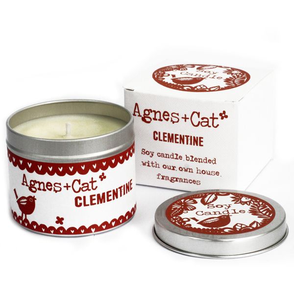 200g Sojawas Kaars in Blik met Geschenkdoos- Clementine