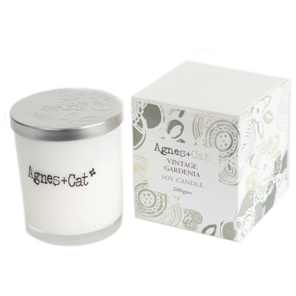 200g Sojawas Geurkaars in Geschenkdoos - Vintage Gardenia