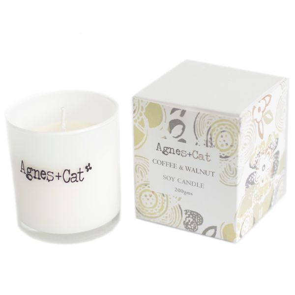 200g Sojawas Geurkaars in Geschenkdoos - Coffee and Walnut