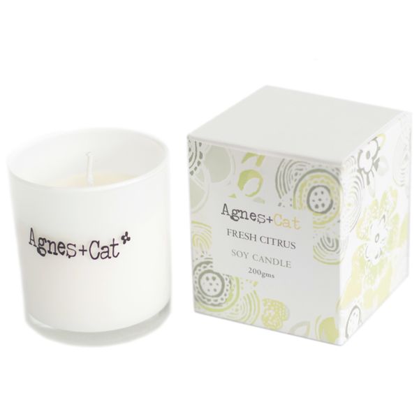 200g Sojawas Geurkaars in Geschenkdoos - Citrus