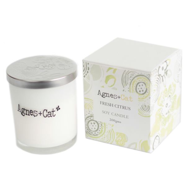 200g Sojawas Geurkaars in Geschenkdoos - Citrus