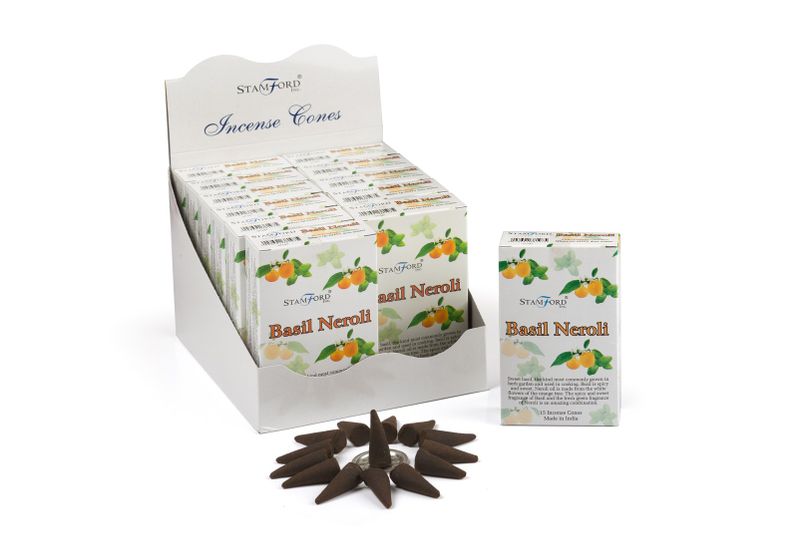 Stamford Premium Wierook Kegels - Basilicum & Neroli