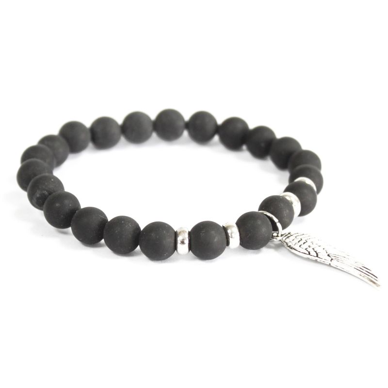 Edelsteen Armband - Engelen Vleugel - Zwart Agaat