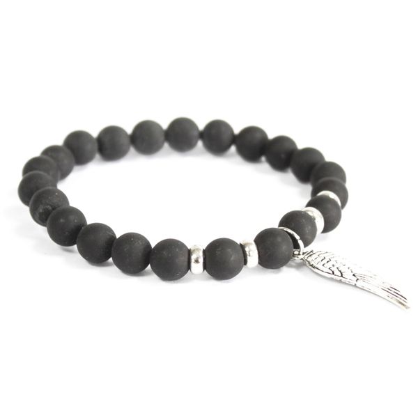 Edelsteen Armband - Engelen Vleugel - Zwart Agaat