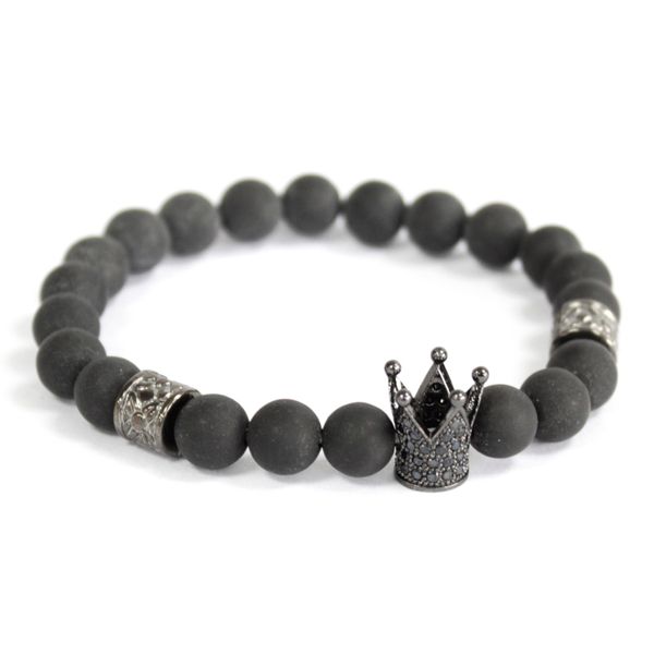 Edelsteen Armband - Kristal Kroon - Zwarte Agaat