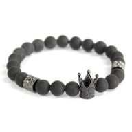 Edelsteen Armband - Kristal Kroon - Zwarte Agaat