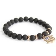 Edelsteen Armband - Hamsa - Zwart Agaat