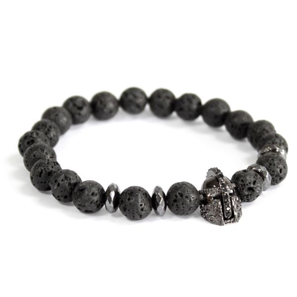 Edelsteen Armband - Ridders Helm - Lavasteen