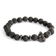 Edelsteen Armband - Ridders Helm - Lavasteen