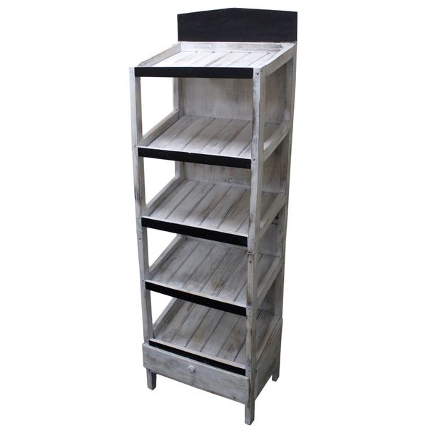Houten Display Unit voor Bad Bommen 5 planken - Whitewash