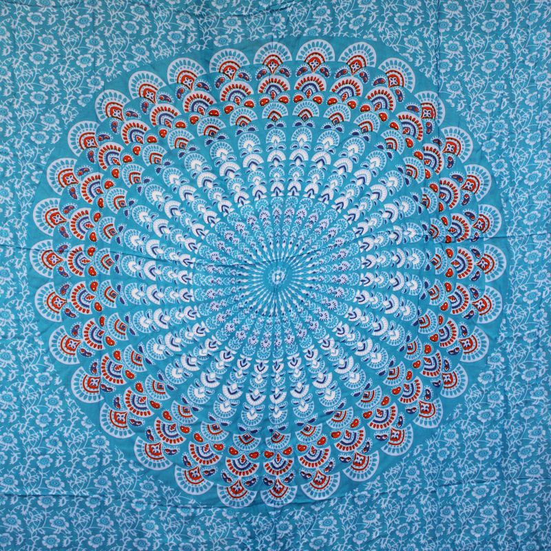 Mandala Sarongs - Teal met Oranje