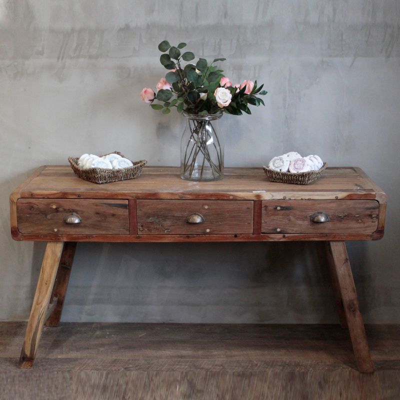 Console Tafel - Gerecycled Hardhout - 150 x 50 x 80cm