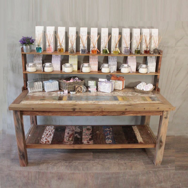 A&C Standaard Tafel met Bovenblad - Gerecycled Hardhout - 2.2m