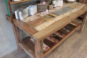 A&C Standaard Tafel met Bovenblad - Gerecycled Hardhout - 2.2m