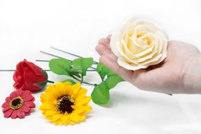 Ambachtelijke Zeep Bloem - Medium Roos - Wit