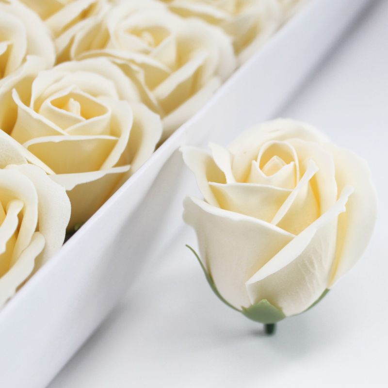 Ambachtelijke Zeep Bloem - Medium Roos  - Ivoor