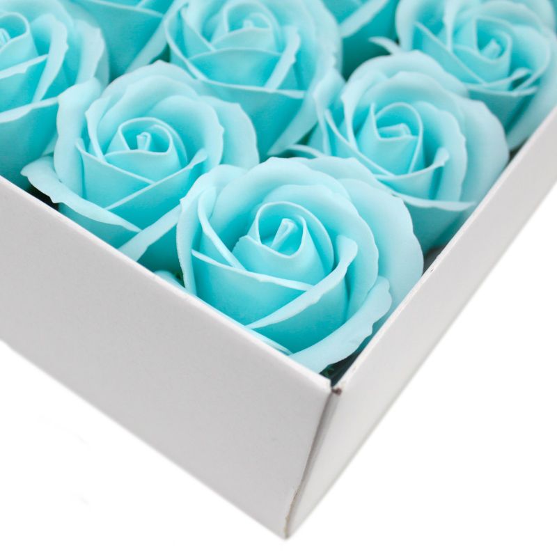 Ambachtelijke Zeep Bloem - Medium Roos - Baby Blauw