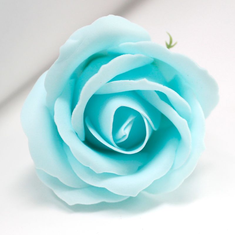 Ambachtelijke Zeep Bloem - Medium Roos - Baby Blauw